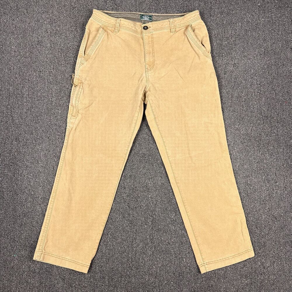 GH Bass & Co Beige Utility Workwear Mens Pants Pockets Outdoor Size 34x30